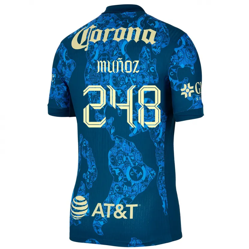 DanxenメンズDiego Muñoz#248青 黄アウェイシャツ2024/25ジャージーユニフォーム
