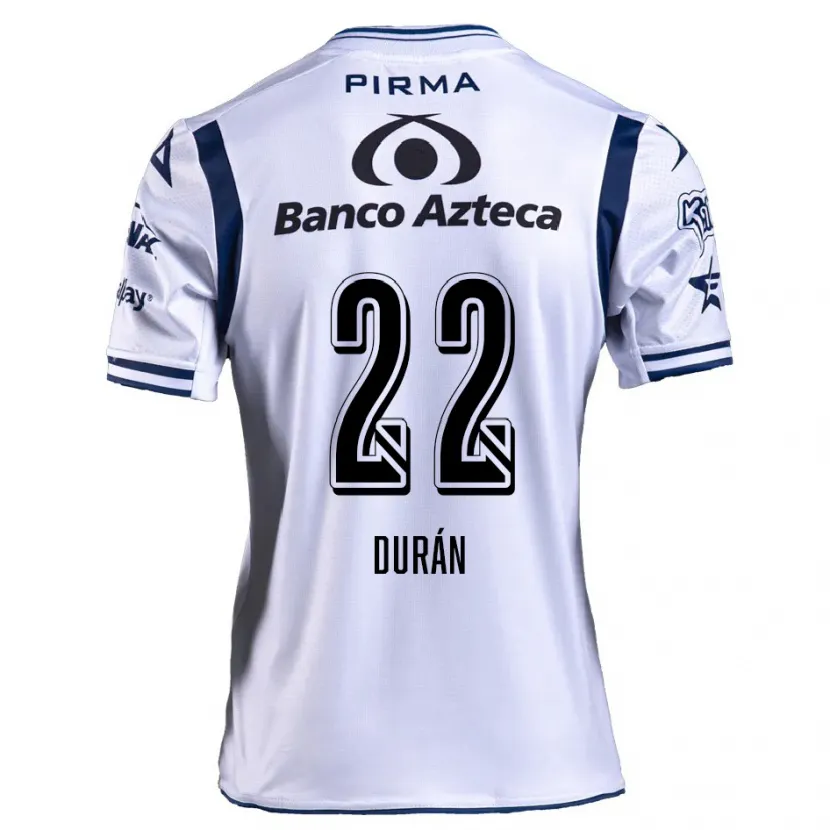 DanxenレディースRafael Durán#22ホワイト ネイビーブルーホームシャツ2024/25ジャージーユニフォーム