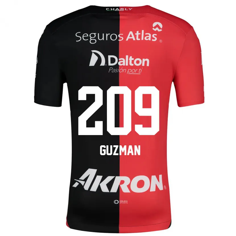 Danxenレディースホルヘ・グスマン#209赤、黒ホームシャツ2024/25ジャージーユニフォーム