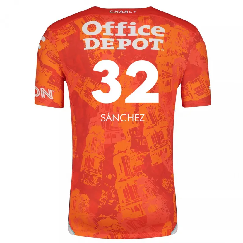 DanxenレディースCarlos Sánchez#32オレンジ ホワイトアウェイシャツ2024/25ジャージーユニフォーム