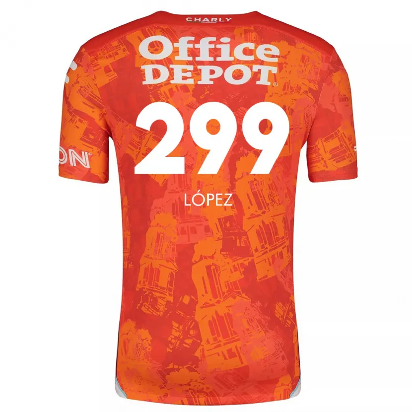 DanxenレディースSantiago López#299オレンジ ホワイトアウェイシャツ2024/25ジャージーユニフォーム