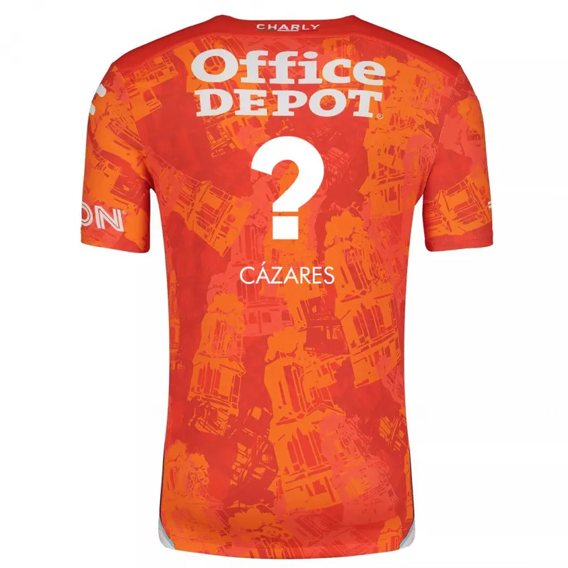 DanxenレディースDimas Cázares#0オレンジ ホワイトアウェイシャツ2024/25ジャージーユニフォーム