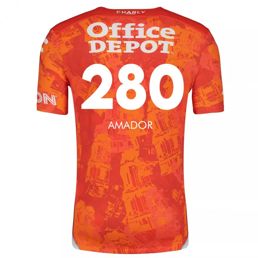 DanxenレディースSantiago Amador#280オレンジ ホワイトアウェイシャツ2024/25ジャージーユニフォーム