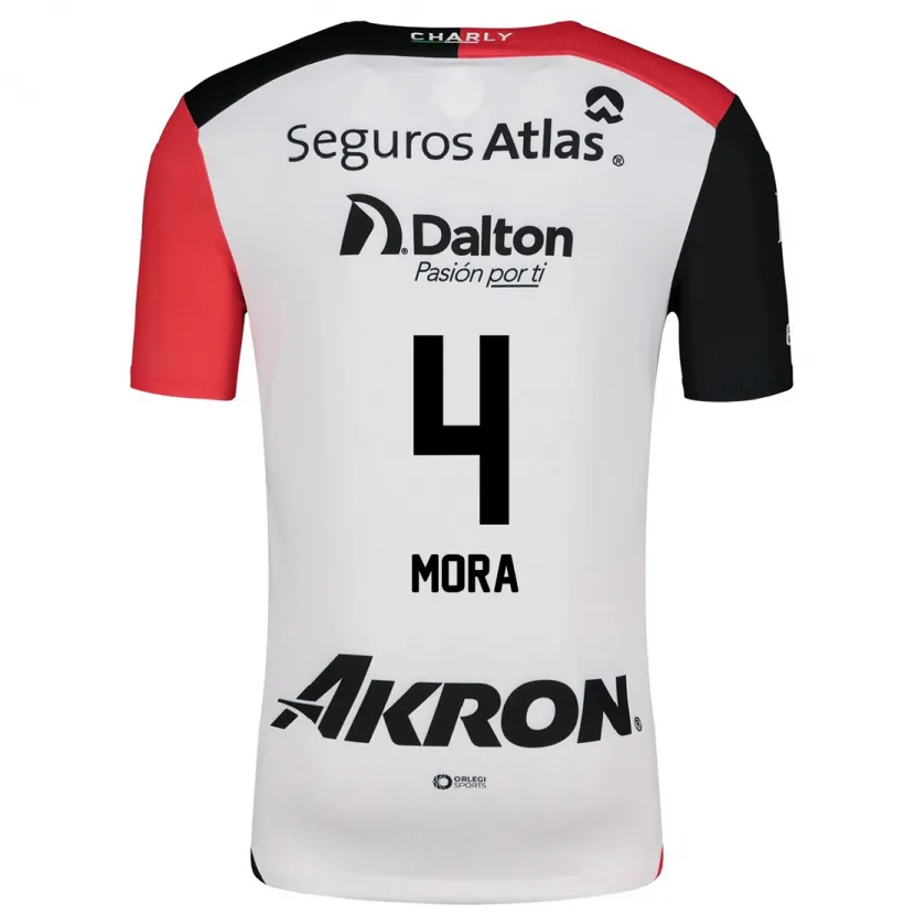 DanxenレディースAdrián Mora#4白 赤 黒アウェイシャツ2024/25ジャージーユニフォーム