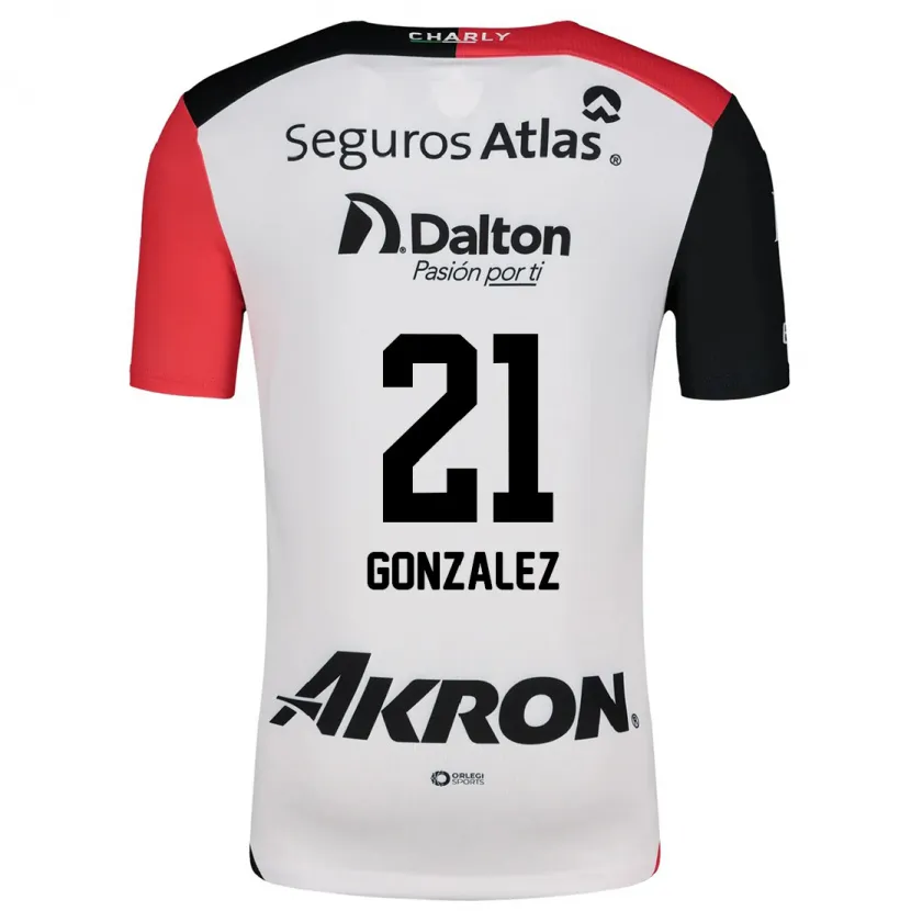 Danxenレディースサラヒ・ゴンザレス#21白 赤 黒アウェイシャツ2024/25ジャージーユニフォーム