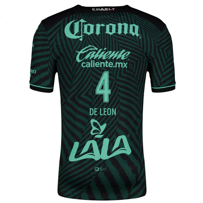 DanxenレディースLourdes De León#4ブラック グリーンアウェイシャツ2024/25ジャージーユニフォーム