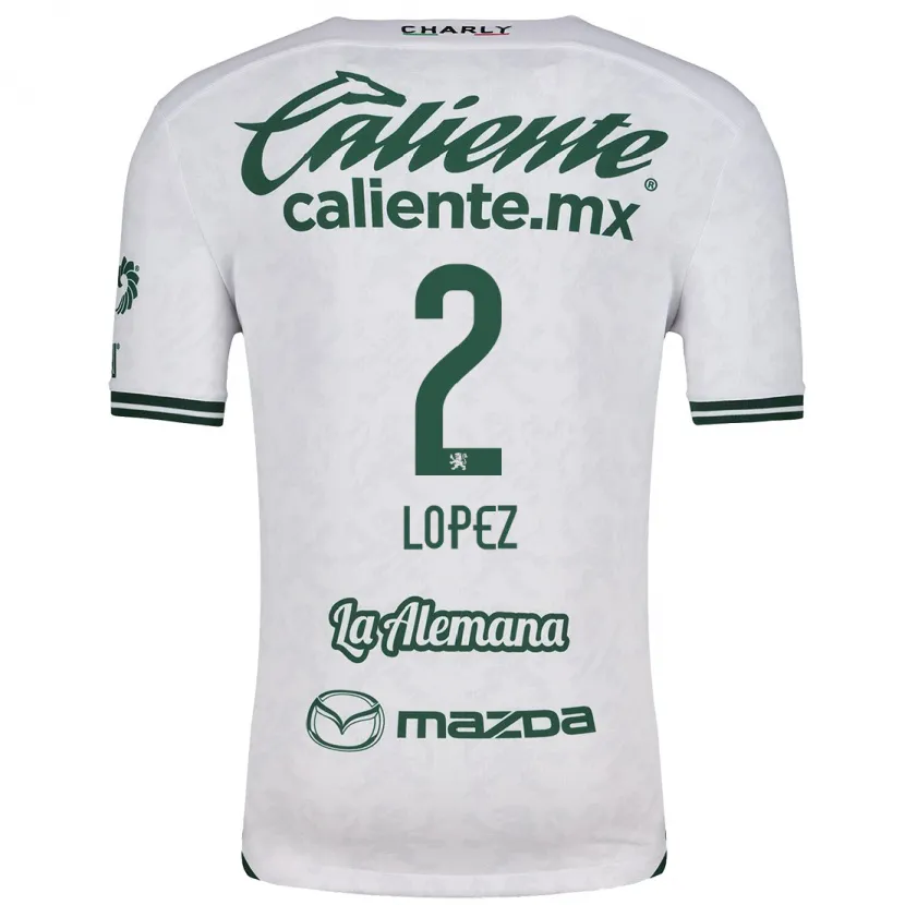DanxenレディースVanessa López#2ホワイト グリーンアウェイシャツ2024/25ジャージーユニフォーム