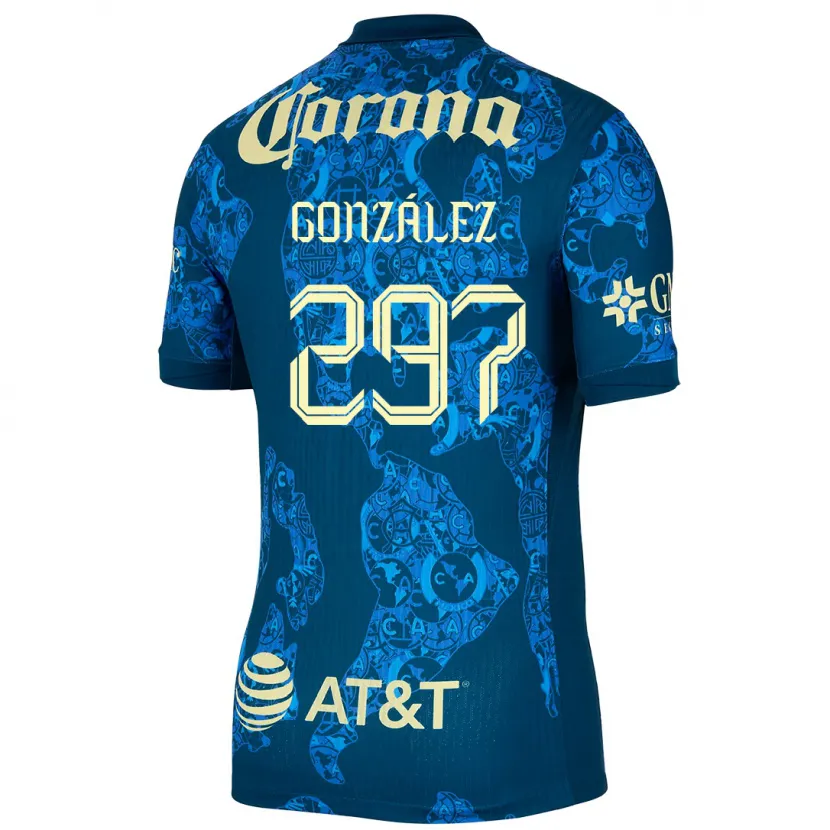 DanxenレディースOcélotl González#297青 黄アウェイシャツ2024/25ジャージーユニフォーム