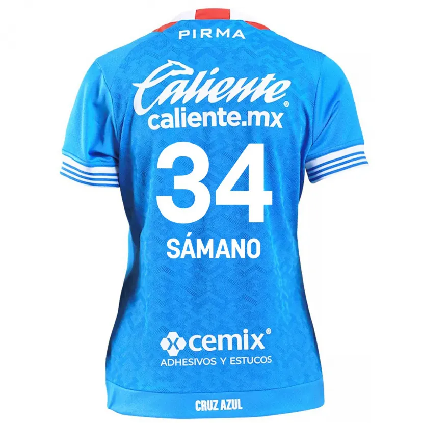 DanxenキッズLeonardo Sámano#34スカイブルーホームシャツ2024/25ジャージーユニフォーム