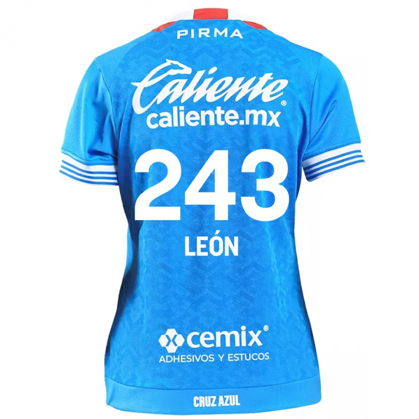 DanxenキッズCristhian León#243スカイブルーホームシャツ2024/25ジャージーユニフォーム