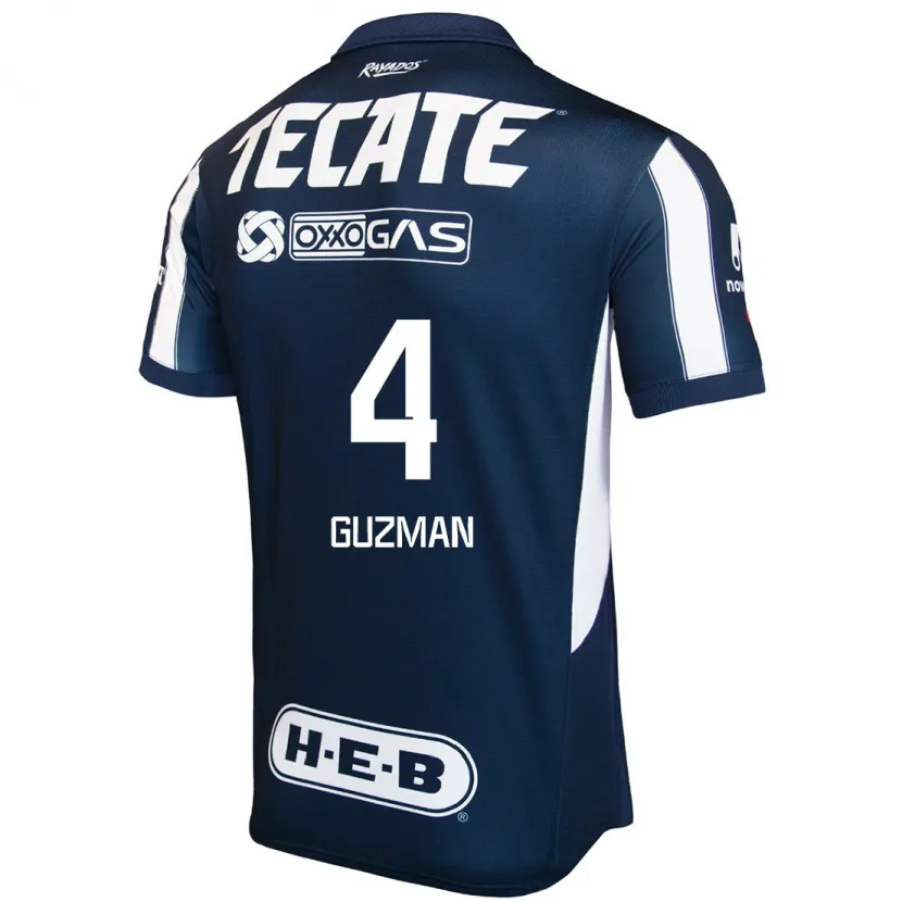 DanxenキッズVíctor Guzmán#4青 赤 白ホームシャツ2024/25ジャージーユニフォーム
