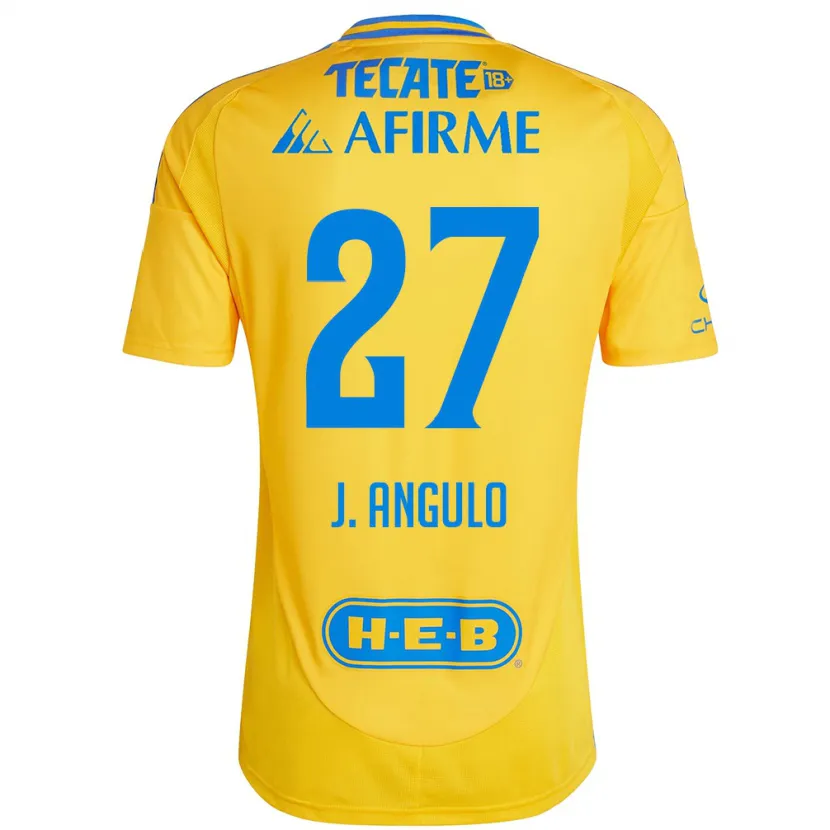 Danxenキッズヘスス・アルベルト・アングロ#27ゴールドイエローホームシャツ2024/25ジャージーユニフォーム