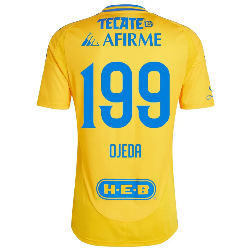 DanxenキッズDiego Ojeda#199ゴールドイエローホームシャツ2024/25ジャージーユニフォーム