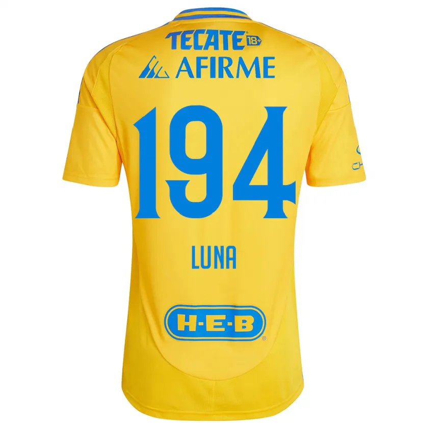 DanxenキッズJuan Luna#194ゴールドイエローホームシャツ2024/25ジャージーユニフォーム