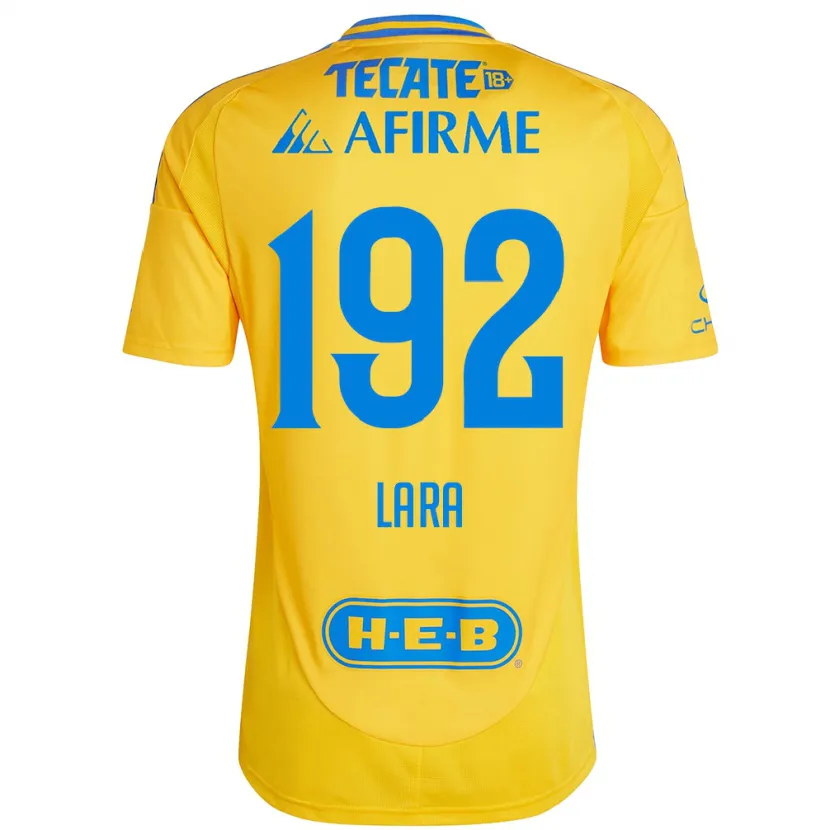 DanxenキッズMiguel Lara#192ゴールドイエローホームシャツ2024/25ジャージーユニフォーム