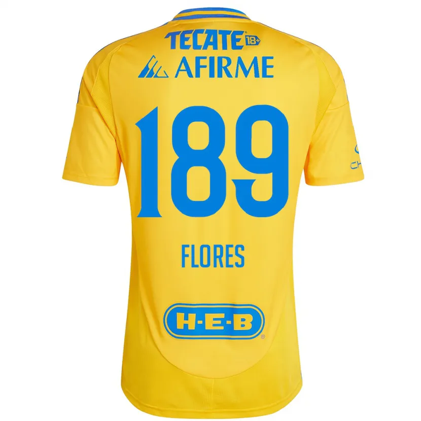 DanxenキッズRolando Flores#189ゴールドイエローホームシャツ2024/25ジャージーユニフォーム