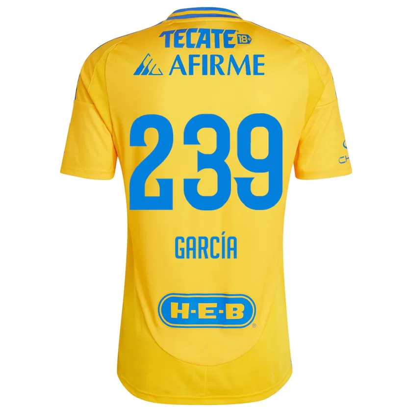DanxenキッズDiego García#239ゴールドイエローホームシャツ2024/25ジャージーユニフォーム