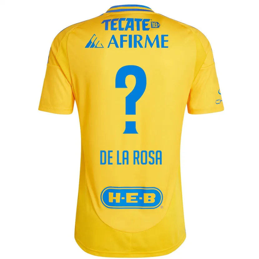 DanxenキッズLuis De La Rosa#0ゴールドイエローホームシャツ2024/25ジャージーユニフォーム