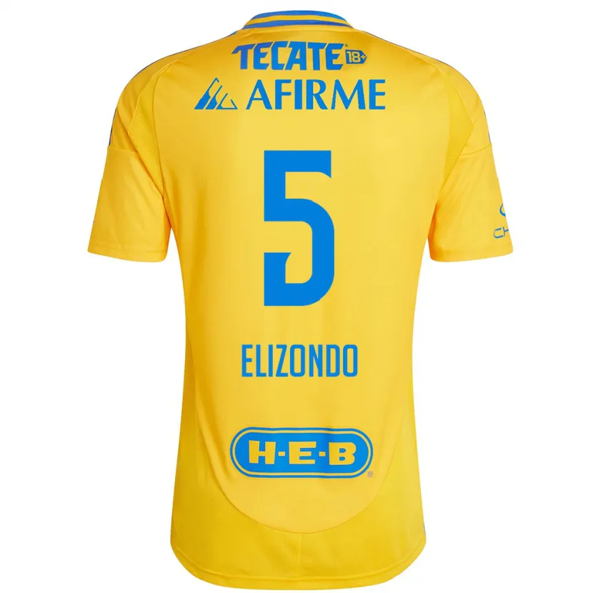 Danxenキッズフェルナンダ・エリソンド#5ゴールドイエローホームシャツ2024/25ジャージーユニフォーム
