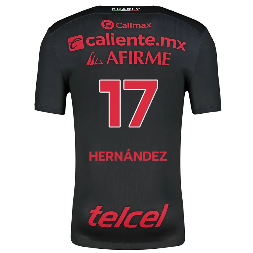 DanxenキッズRubén Hernández#17ブラックレッドホームシャツ2024/25ジャージーユニフォーム