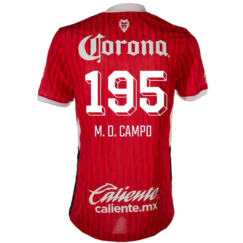 DanxenキッズArturo Martín Del Campo#195赤白ホームシャツ2024/25ジャージーユニフォーム
