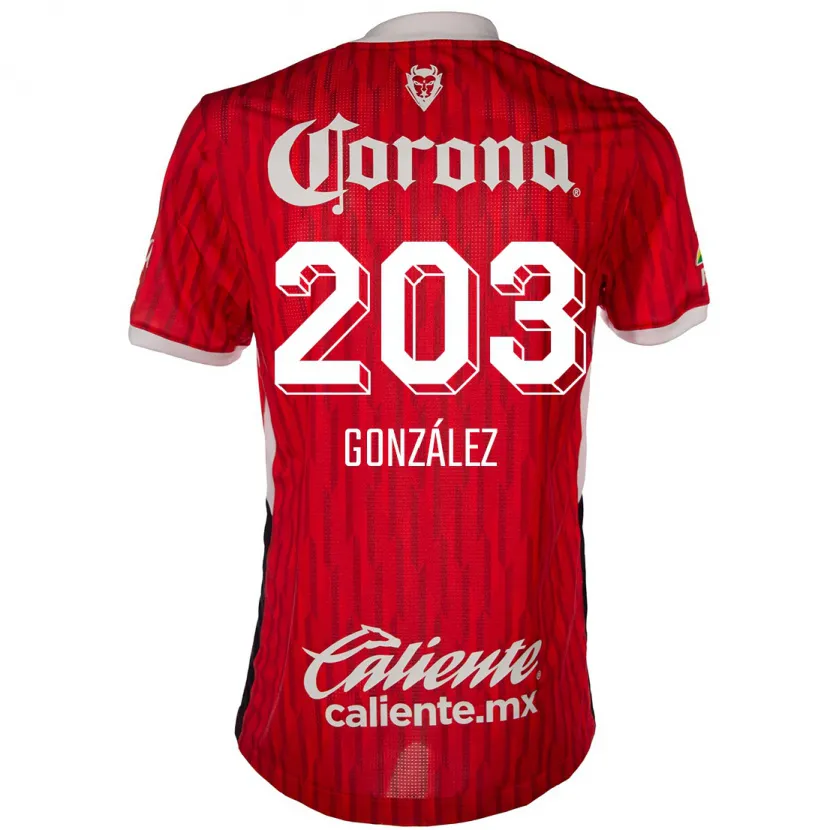 DanxenキッズLuis González#203赤白ホームシャツ2024/25ジャージーユニフォーム