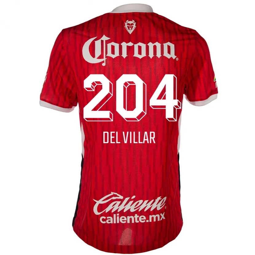 DanxenキッズEverardo Del Villar#204赤白ホームシャツ2024/25ジャージーユニフォーム