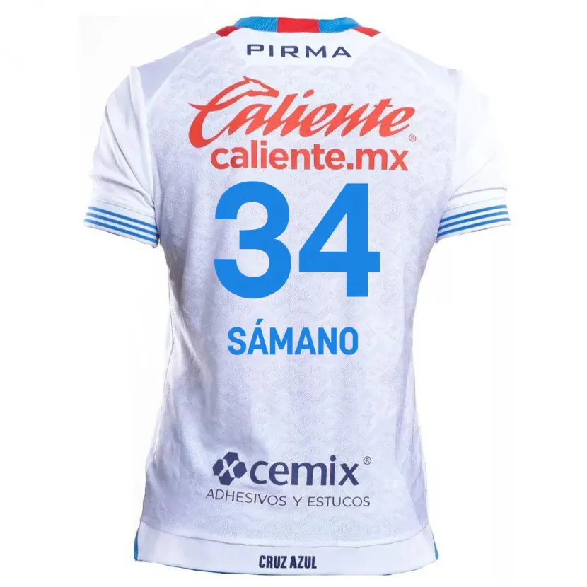 DanxenキッズLeonardo Sámano#34白青アウェイシャツ2024/25ジャージーユニフォーム