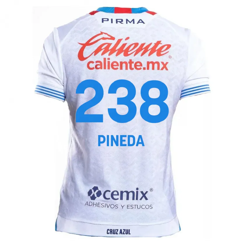DanxenキッズZadiel Pineda#238白青アウェイシャツ2024/25ジャージーユニフォーム