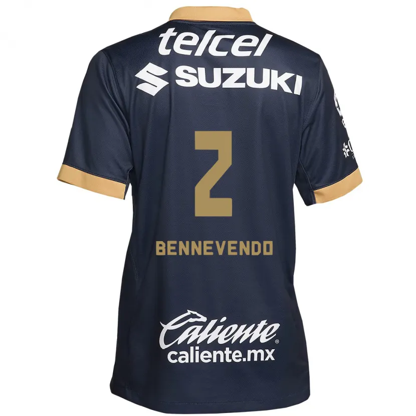 Danxenキッズパブロ・ベネベンド#2オブシディアンゴールドホワイトアウェイシャツ2024/25ジャージーユニフォーム