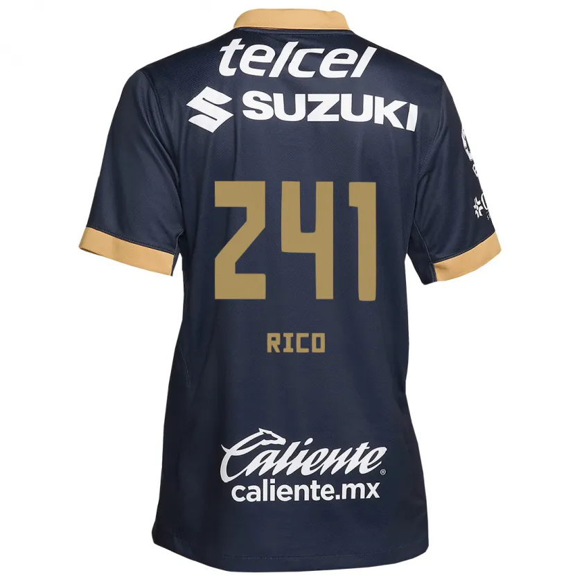 DanxenキッズÁngel Rico#241オブシディアンゴールドホワイトアウェイシャツ2024/25ジャージーユニフォーム