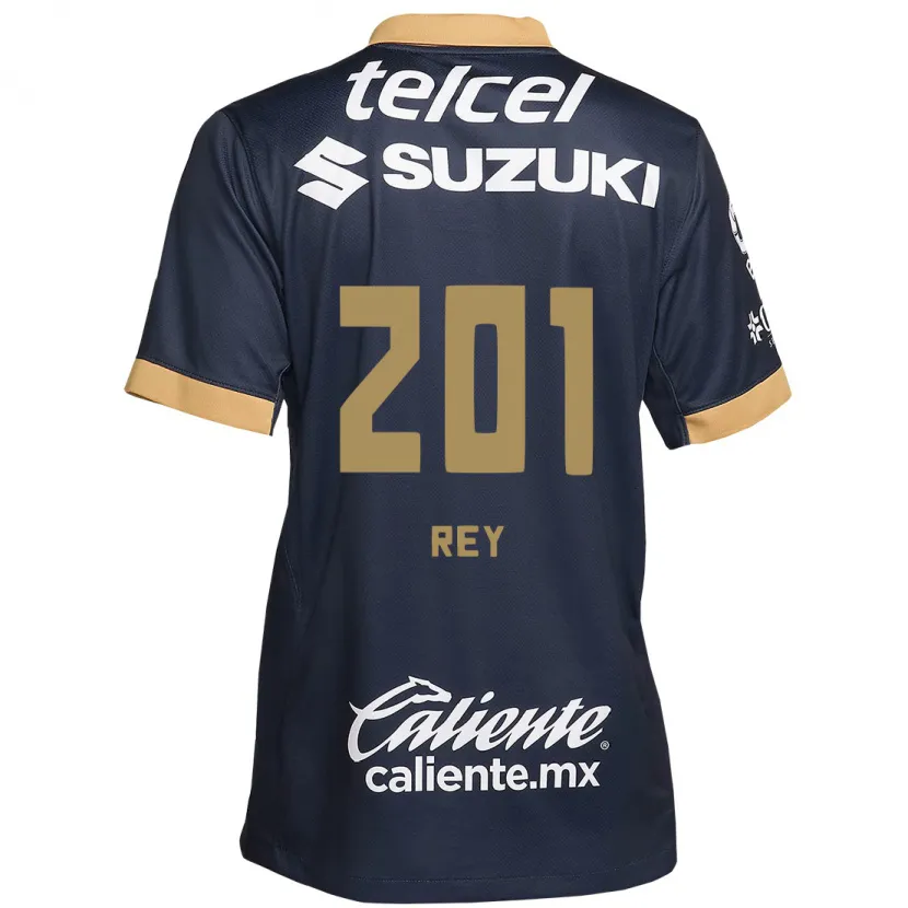 DanxenキッズSantiago Rey#201オブシディアンゴールドホワイトアウェイシャツ2024/25ジャージーユニフォーム