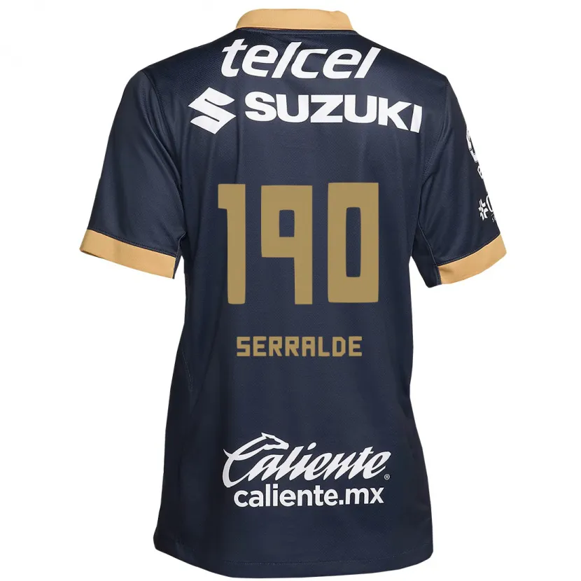 DanxenキッズGerardo Serralde#190オブシディアンゴールドホワイトアウェイシャツ2024/25ジャージーユニフォーム