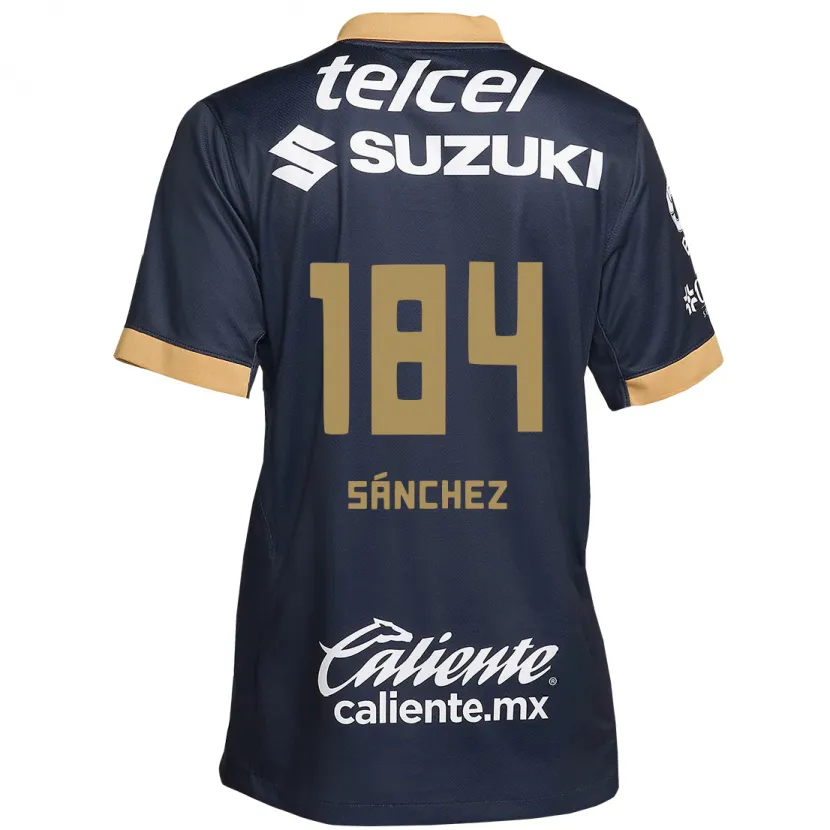 DanxenキッズManuel Sánchez#184オブシディアンゴールドホワイトアウェイシャツ2024/25ジャージーユニフォーム