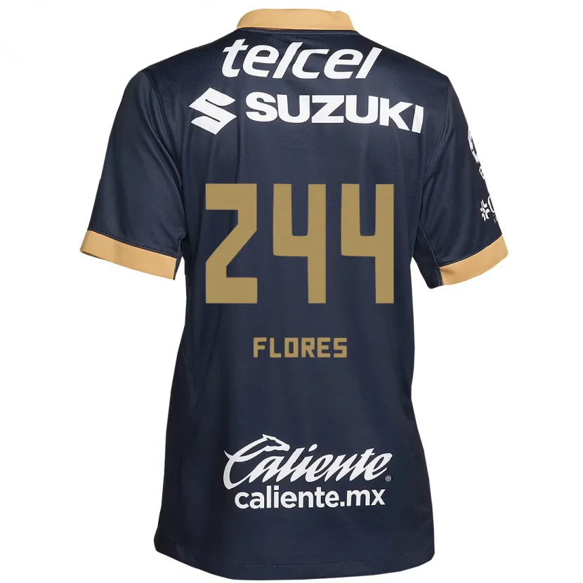 DanxenキッズJonathan Flores#244オブシディアンゴールドホワイトアウェイシャツ2024/25ジャージーユニフォーム