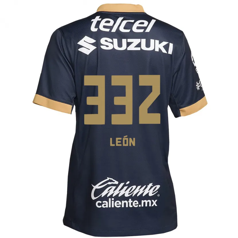 DanxenキッズAndryk León#332オブシディアンゴールドホワイトアウェイシャツ2024/25ジャージーユニフォーム