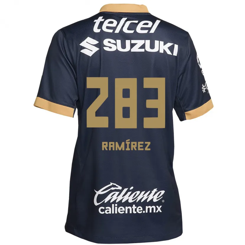 DanxenキッズDennis Ramírez#283オブシディアンゴールドホワイトアウェイシャツ2024/25ジャージーユニフォーム