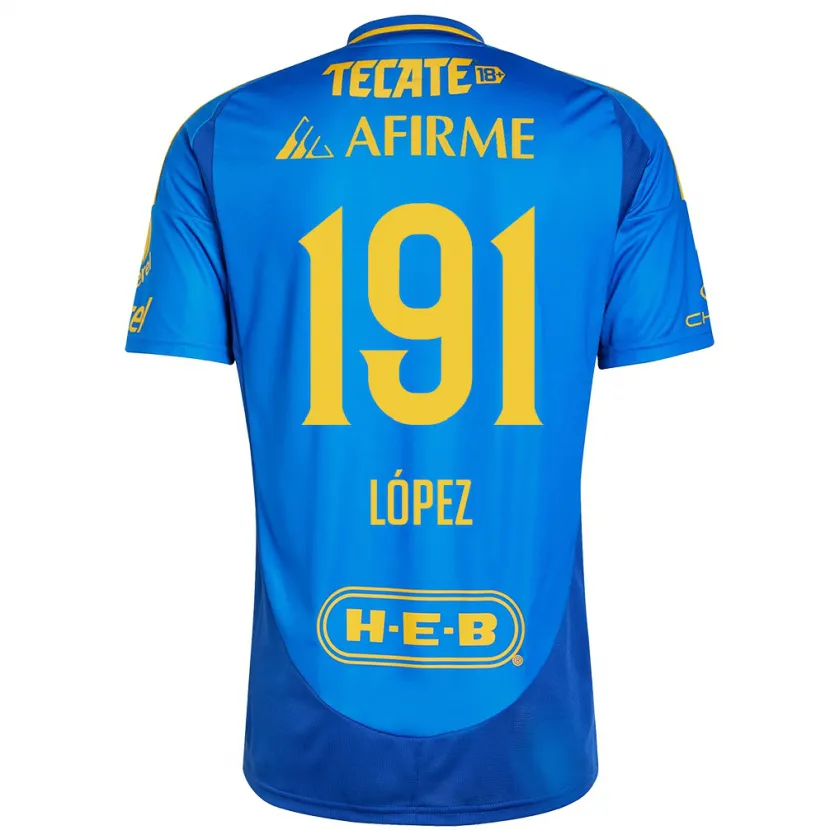 DanxenキッズAdrián López#191青 黄アウェイシャツ2024/25ジャージーユニフォーム