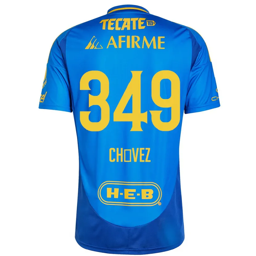 DanxenキッズJorge Chávez#349青 黄アウェイシャツ2024/25ジャージーユニフォーム