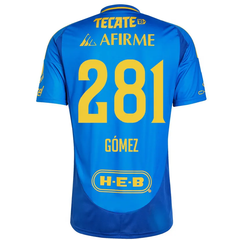 DanxenキッズLuis Gómez#281青 黄アウェイシャツ2024/25ジャージーユニフォーム