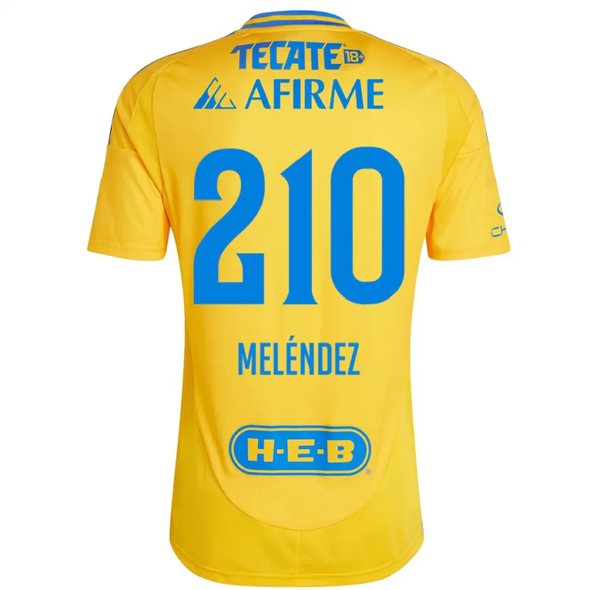 DanxenメンズMarcelo Meléndez#210ゴールドイエローホームシャツ2024/25ジャージーユニフォーム