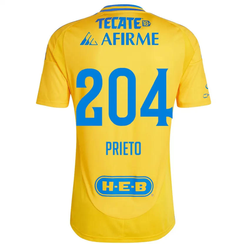 DanxenメンズLeonel Prieto#204ゴールドイエローホームシャツ2024/25ジャージーユニフォーム