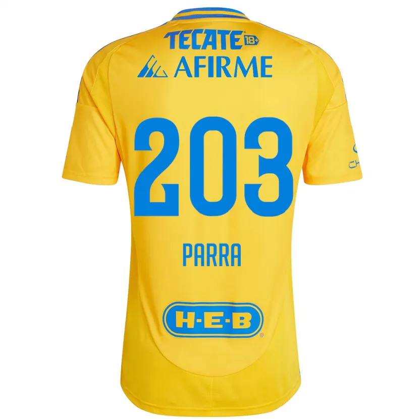 DanxenメンズBernardo Parra#203ゴールドイエローホームシャツ2024/25ジャージーユニフォーム