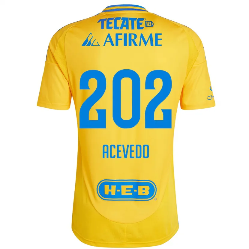 DanxenメンズJosé Acevedo#202ゴールドイエローホームシャツ2024/25ジャージーユニフォーム