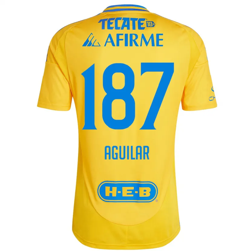 DanxenメンズManuel Aguilar#187ゴールドイエローホームシャツ2024/25ジャージーユニフォーム