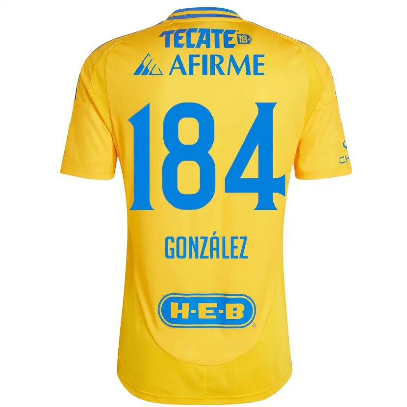 DanxenメンズErick González#184ゴールドイエローホームシャツ2024/25ジャージーユニフォーム