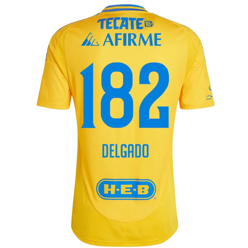 DanxenメンズArturo Delgado#182ゴールドイエローホームシャツ2024/25ジャージーユニフォーム