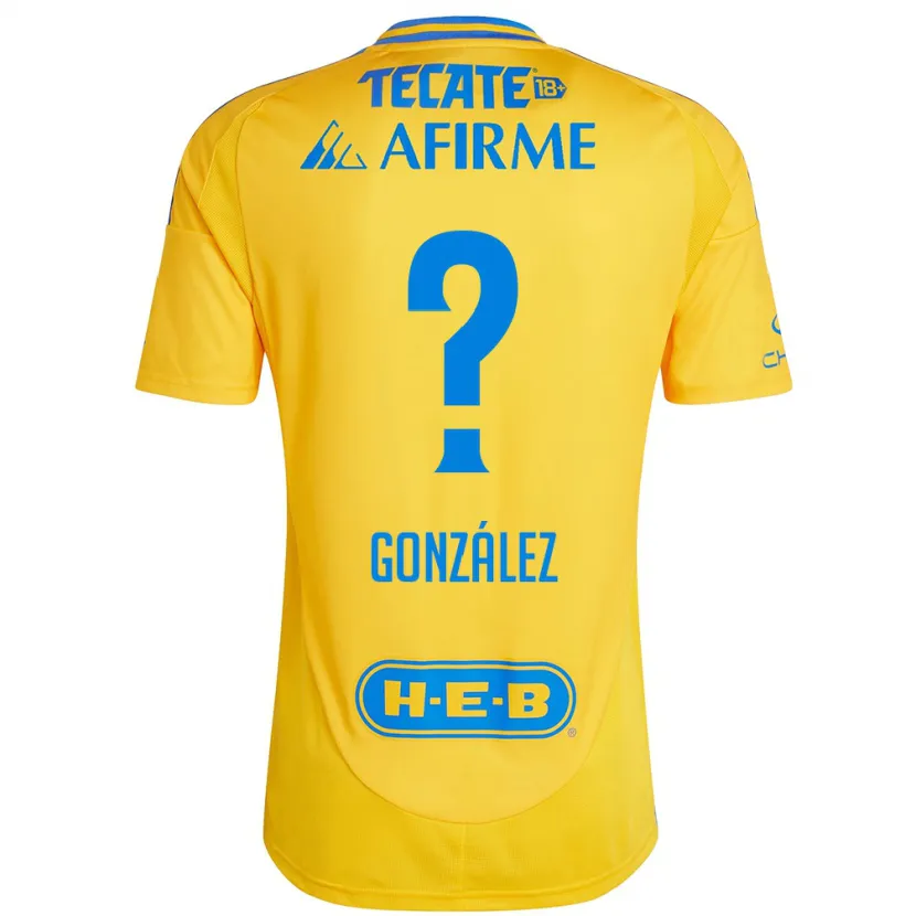 DanxenメンズFernando González#0ゴールドイエローホームシャツ2024/25ジャージーユニフォーム