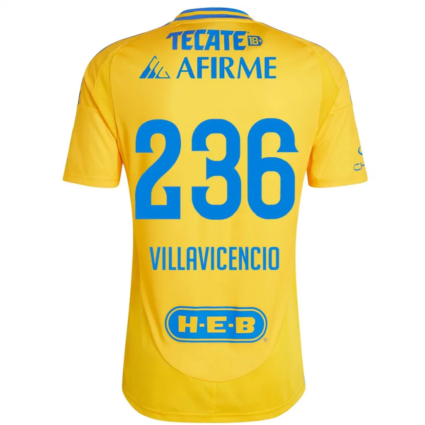 DanxenメンズEdgar Villavicencio#236ゴールドイエローホームシャツ2024/25ジャージーユニフォーム