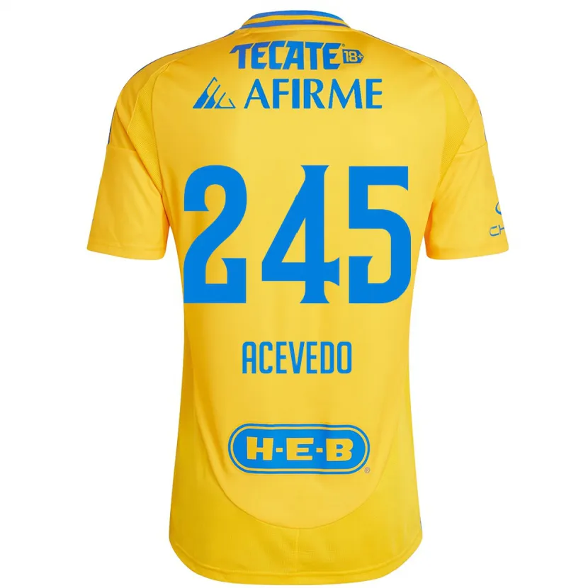 DanxenメンズKevin Acevedo#245ゴールドイエローホームシャツ2024/25ジャージーユニフォーム